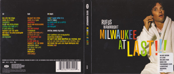 Rufus Wainwright : Milwaukee At Last!!! (CD, Album + DVD-V, NTSC, Reg + Dlx)
