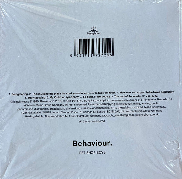 Pet Shop Boys : Behaviour  (CD, Album, RE, RM, Dig)