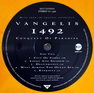 Vangelis : 1492 - Conquest Of Paradise (Music From The Original Soundtrack) (2xLP, Album, Ltd, RE, Yel)