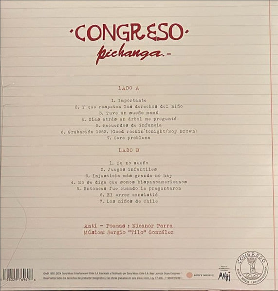 Congreso : Pichanga - Profecías A Falta De Ecuaciones (LP)