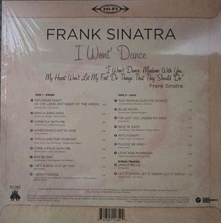Frank Sinatra : I Won't Dance (LP, Comp, Whi)