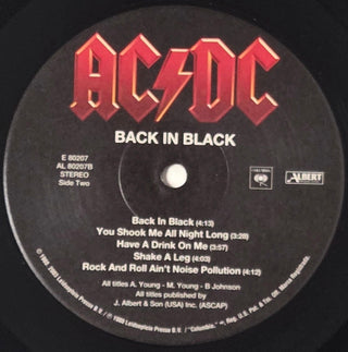 AC/DC : Back In Black (LP, Album, RE, RM)