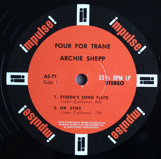 Archie Shepp : Four For Trane (LP, Album, RE, Gat)