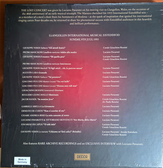 Luciano Pavarotti : The Lost Concert - Live At Llangollen 1995 (2xLP + Box)