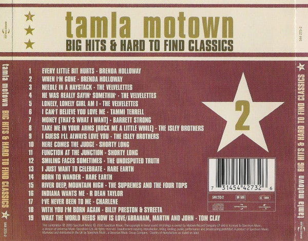 Various : Tamla Motown Big Hits & Hard To Find Classics (Volume Two) (CD, Comp, RE, Uni)