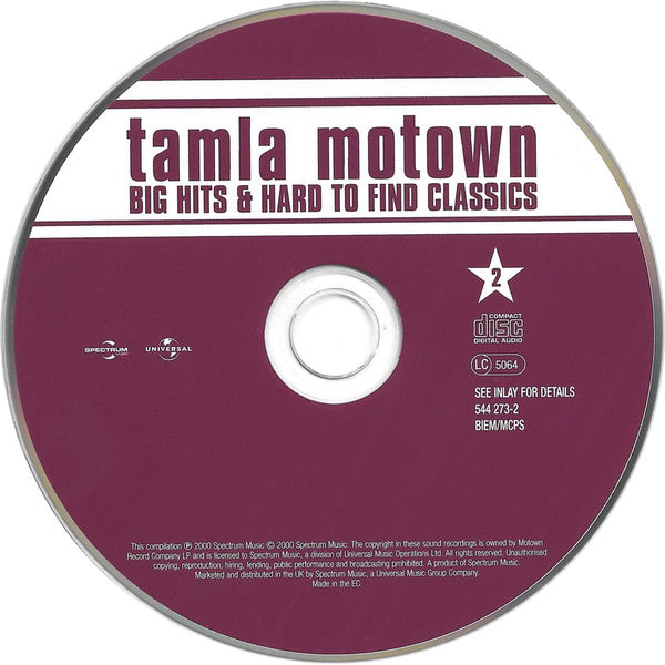 Various : Tamla Motown Big Hits & Hard To Find Classics (Volume Two) (CD, Comp, RE, Uni)