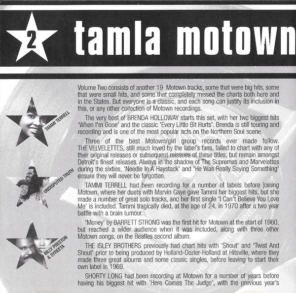 Various : Tamla Motown Big Hits & Hard To Find Classics (Volume Two) (CD, Comp, RE, Uni)