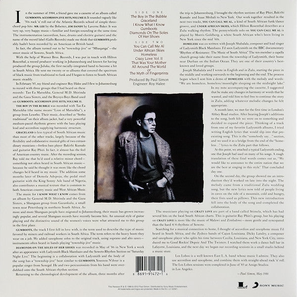 Paul Simon : Graceland (LP, Album, RE, RM)