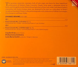 Johannes Brahms / Claudio Arrau, Carlo Maria Giulini, Philharmonia Orchestra : Piano Concertos Nos. 1 & 2 (2xCD, Comp)