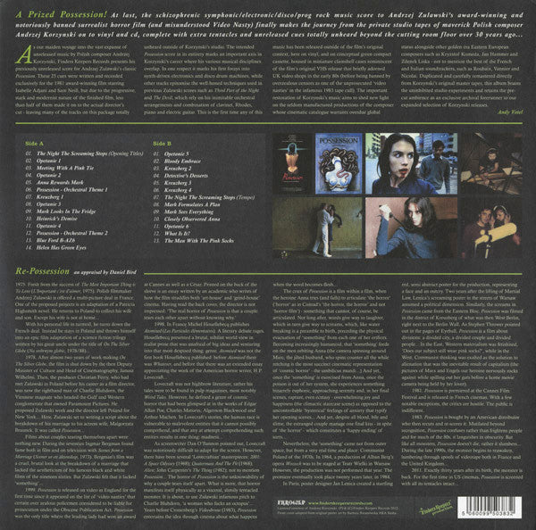 Andrzej Korzyński : Andrzej Korzyński's Music Score for Andrzej Zuławski's Motion Picture "Possession" (LP, Album)