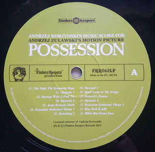 Andrzej Korzyński : Andrzej Korzyński's Music Score for Andrzej Zuławski's Motion Picture "Possession" (LP, Album)