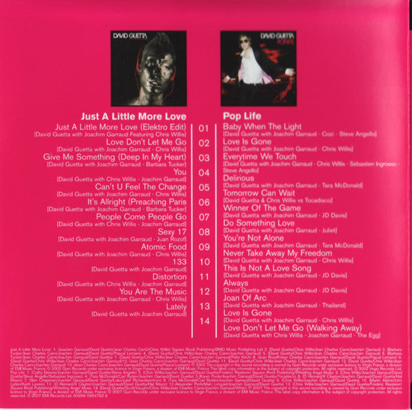 David Guetta : Just A Little More Love / Pop Life (CD, Album, RE + CD, Album, RE + Comp)