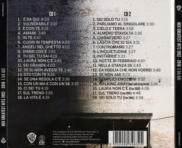 Nek : Greatest Hits 1992-2010 - E Da Qui (2xCD, Comp)