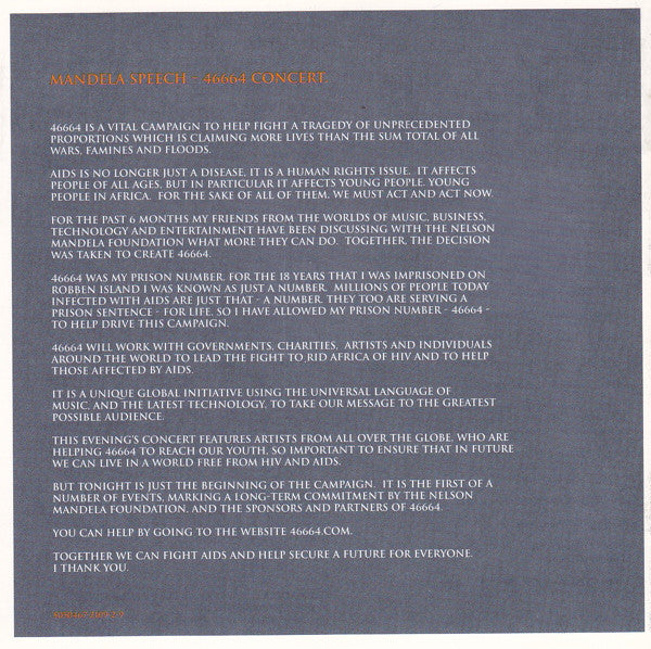 Various : 46664 - Part 1 African Prayer (CD, Album)