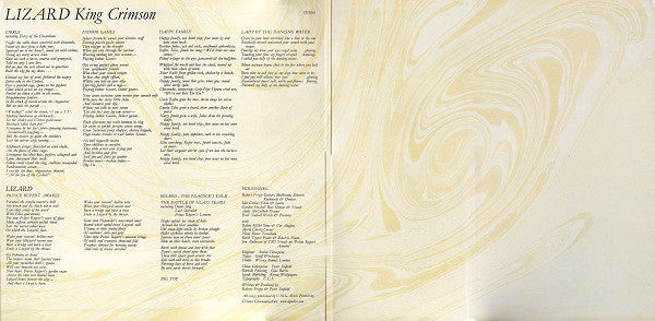 King Crimson : Lizard (LP, Album, RE, Gat)