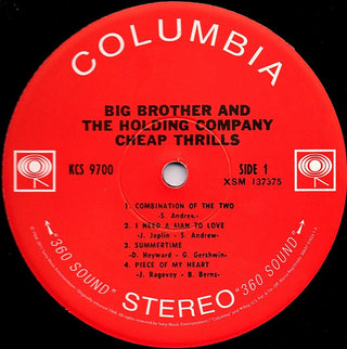 Big Brother & The Holding Company : Cheap Thrills (LP, Album, RE, RM, 180)
