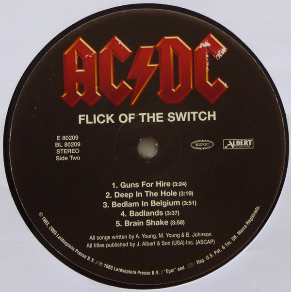 AC/DC : Flick Of The Switch (LP, Album, RE, RM, 180)