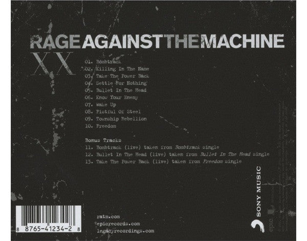 Rage Against The Machine : Rage Against The Machine XX (CD, Album, RE, RM)