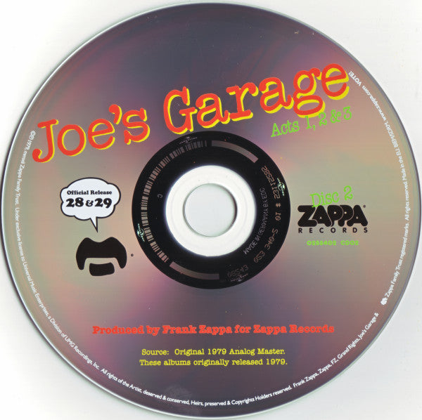 Frank Zappa : Joe's Garage Acts 1, 2 & 3 (2xCD, Comp, RE, RM)