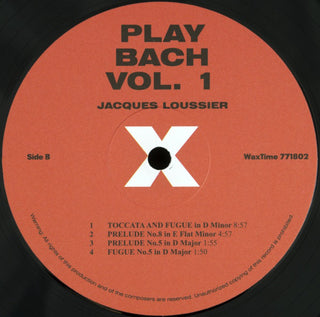 Jacques Loussier / Christian Garros / Pierre Michelot : Play Bach No.1 (LP, Album, Ltd, RE, RM, 180)