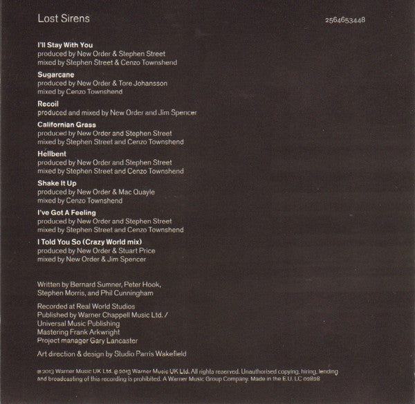 New Order : Lost Sirens (CD, MiniAlbum)