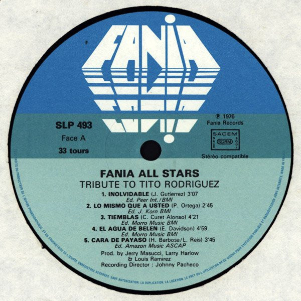 Fania All Stars : Tribute To Tito Rodriguez (LP, Album)