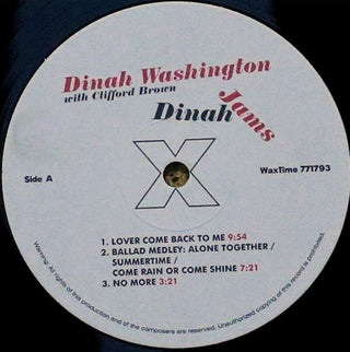 Dinah Washington : Dinah Jams (LP, Album, Ltd, RE, RM, 180)