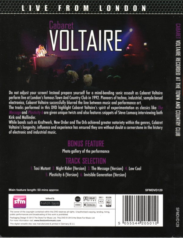 Cabaret Voltaire : Live From London (DVD-V, NTSC, ALL)