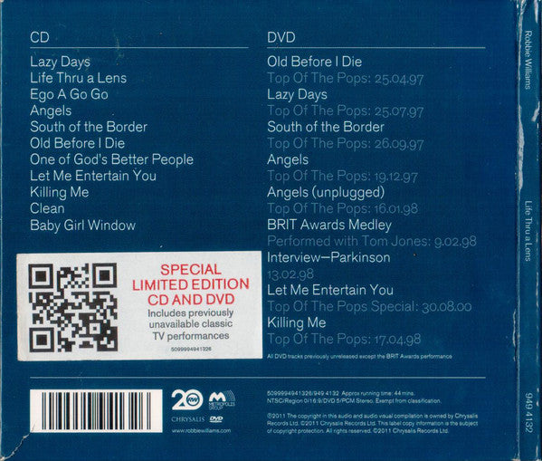 Robbie Williams : Life Thru A Lens (CD, Album, RE + DVD-V, NTSC + Ltd, S/Edition)
