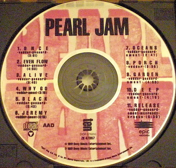 Pearl Jam : Ten (CD, Album, RP, Pit)