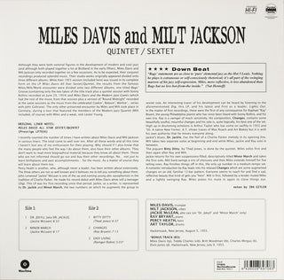 Miles Davis And Milt Jackson : Quintet / Sextet (LP, Album, Mono, RE, 180)