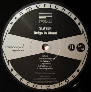 Slayer : Reign In Blood (LP, Album, RE, RM, 180)