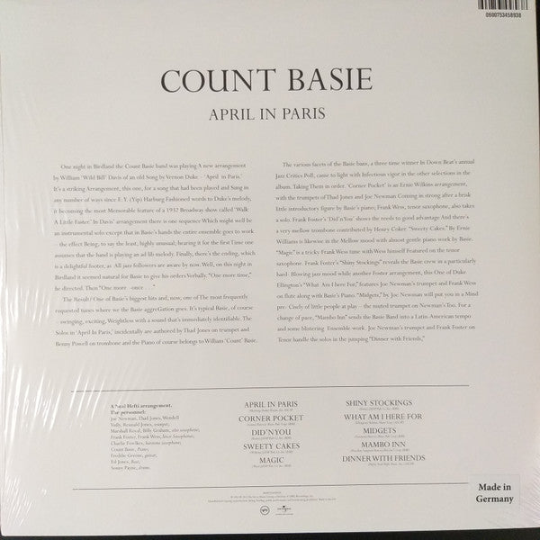 Count Basie Orchestra : April In Paris (LP, Album, RE, RM, 180)