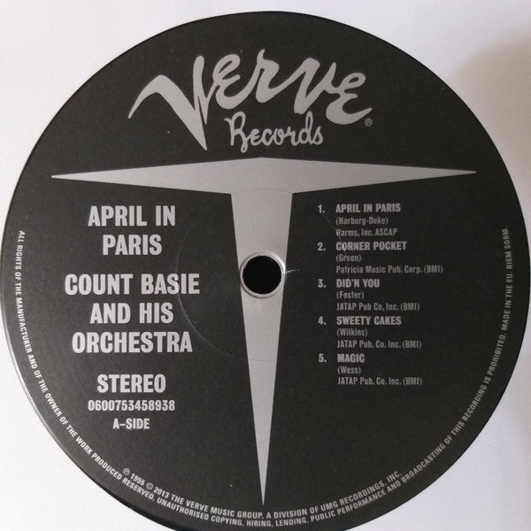 Count Basie Orchestra : April In Paris (LP, Album, RE, RM, 180)
