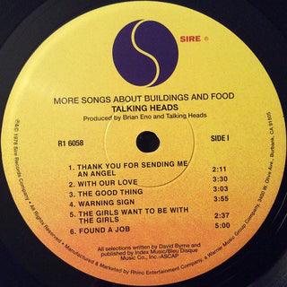 Talking Heads : More Songs About Buildings And Food (LP, Album, RE, RM, 180)