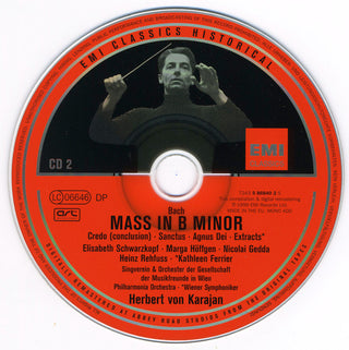 Johann Sebastian Bach / Elisabeth Schwarzkopf, Marga Höffgen, Nicolai Gedda, Heinz Rehfuss, Kathleen Ferrier, Wiener Singverein, Philharmonia Orchestra, Herbert von Karajan : Mass In B Minor (2xCD, Mono, RM)
