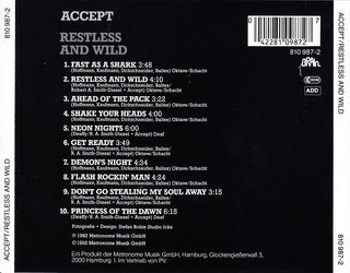 Accept : Restless And Wild (CD, Album, RE)