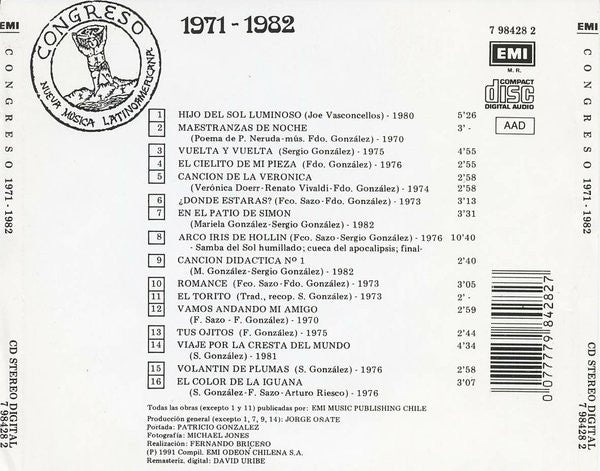 Congreso : 1971 - 1982 (CD, Comp, RE)