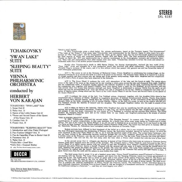 Tchaikovsky*, Karajan* : Vienna Philharmonic Orchestra* : Swan Lake & Sleeping Beauty Suites (LP, Album, RE)