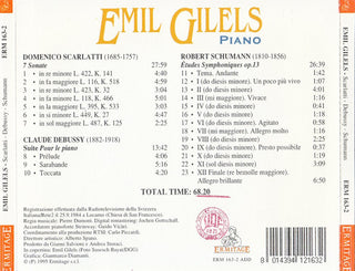 Emil Gilels - Domenico Scarlatti / Claude Debussy / Robert Schumann : 7 Sonates / Pour Le Piano / Études Symphoniques Op.13 (CD, Comp, RM)