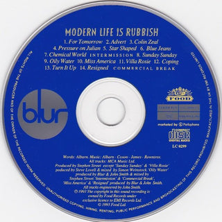 Blur : Modern Life Is Rubbish (CD, Album, RP)
