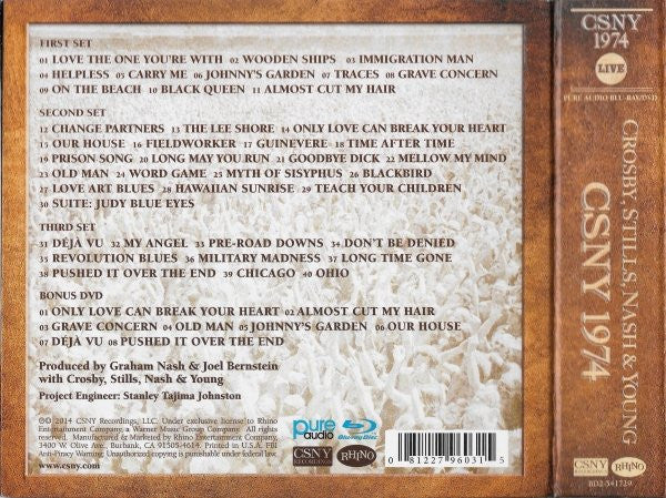Crosby, Stills, Nash & Young : CSNY 1974 (Blu-ray, Blu-ray-A + DVD-V)