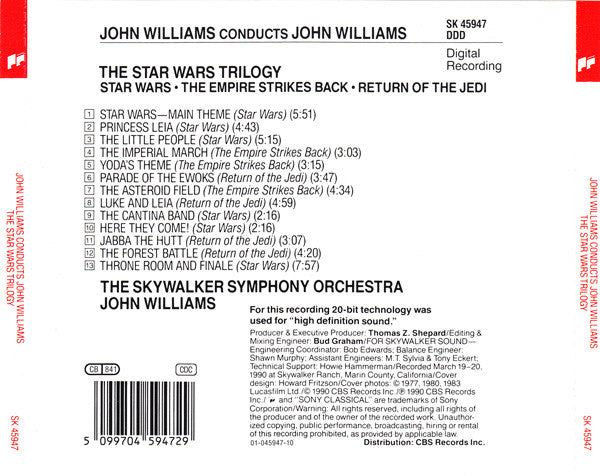 John Williams (4) Conducts John Williams (4) : The Star Wars Trilogy (Star Wars / The Empire Strikes Back / Return Of The Jedi) (CD, Album, RE, Lim)