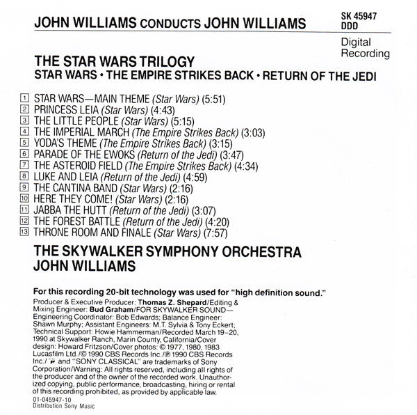 John Williams (4) Conducts John Williams (4) : The Star Wars Trilogy (Star Wars / The Empire Strikes Back / Return Of The Jedi) (CD, Album, RE, Lim)