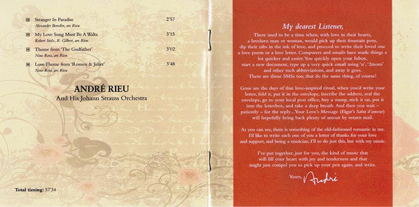 André Rieu And His Johann Strauß Orchestra : Love Letters (CD, Comp)