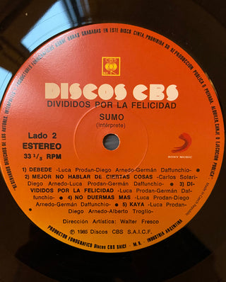 Sumo (8) : Divididos Por La Felicidad (LP, RE)
