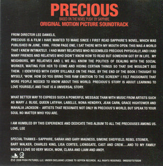 Various : Precious: Based On The Novel Push By Sapphire (Original Motion Picture Soundtrack) (CD, Comp)