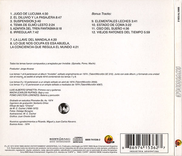 Invisible (9) : Invisible (CD, Album, RE, RM, Dig)