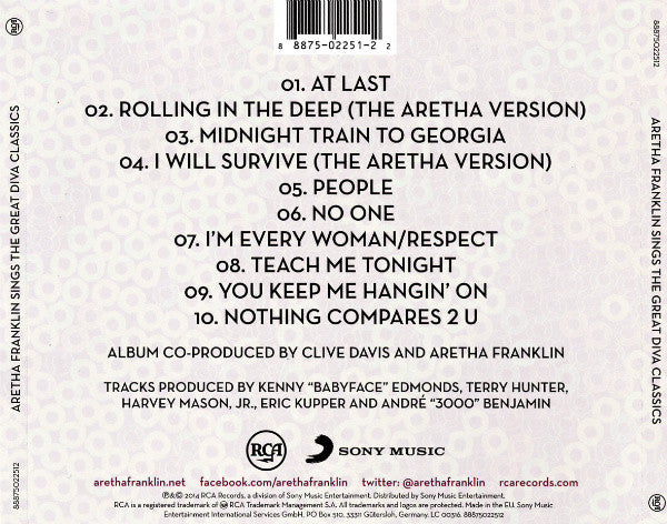 Aretha Franklin : Sings The Great Diva Classics (CD, Album)