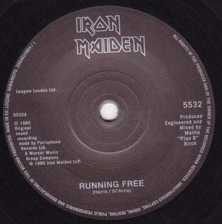 Iron Maiden : Running Free (7", Single, RE)